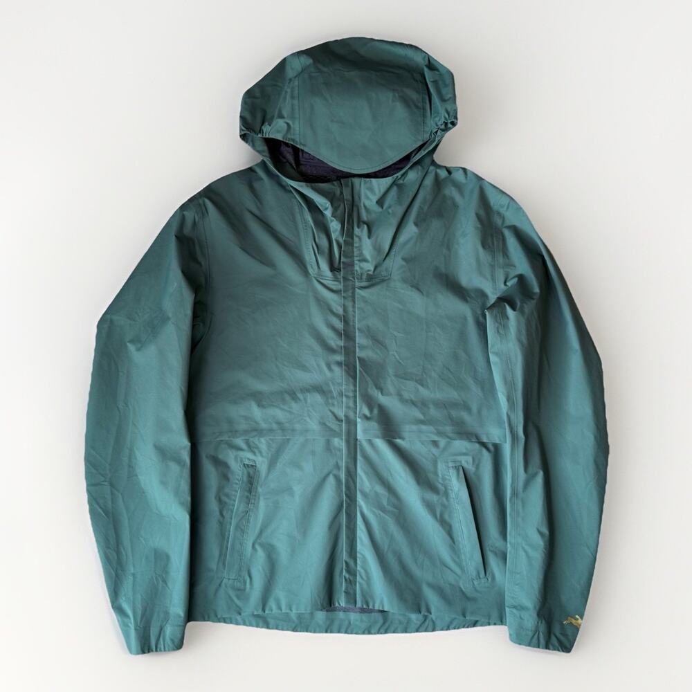 Tracksmith Downpour Running Jacket S Green Full Zip Lightweight Waterproof